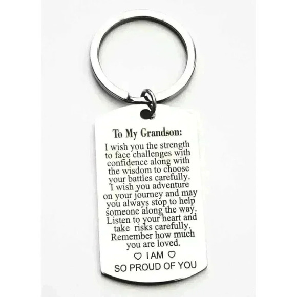 To my Grandson Im So Proud Of You Keychain - Picture 1 of 1